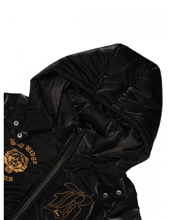 Boys Jacket Quilted Metallic Black